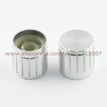 PHISCALE 5 шт. алюминиевая ручка потенциометра с нескользящими полосками серебристого цвета 17x17x6 мм