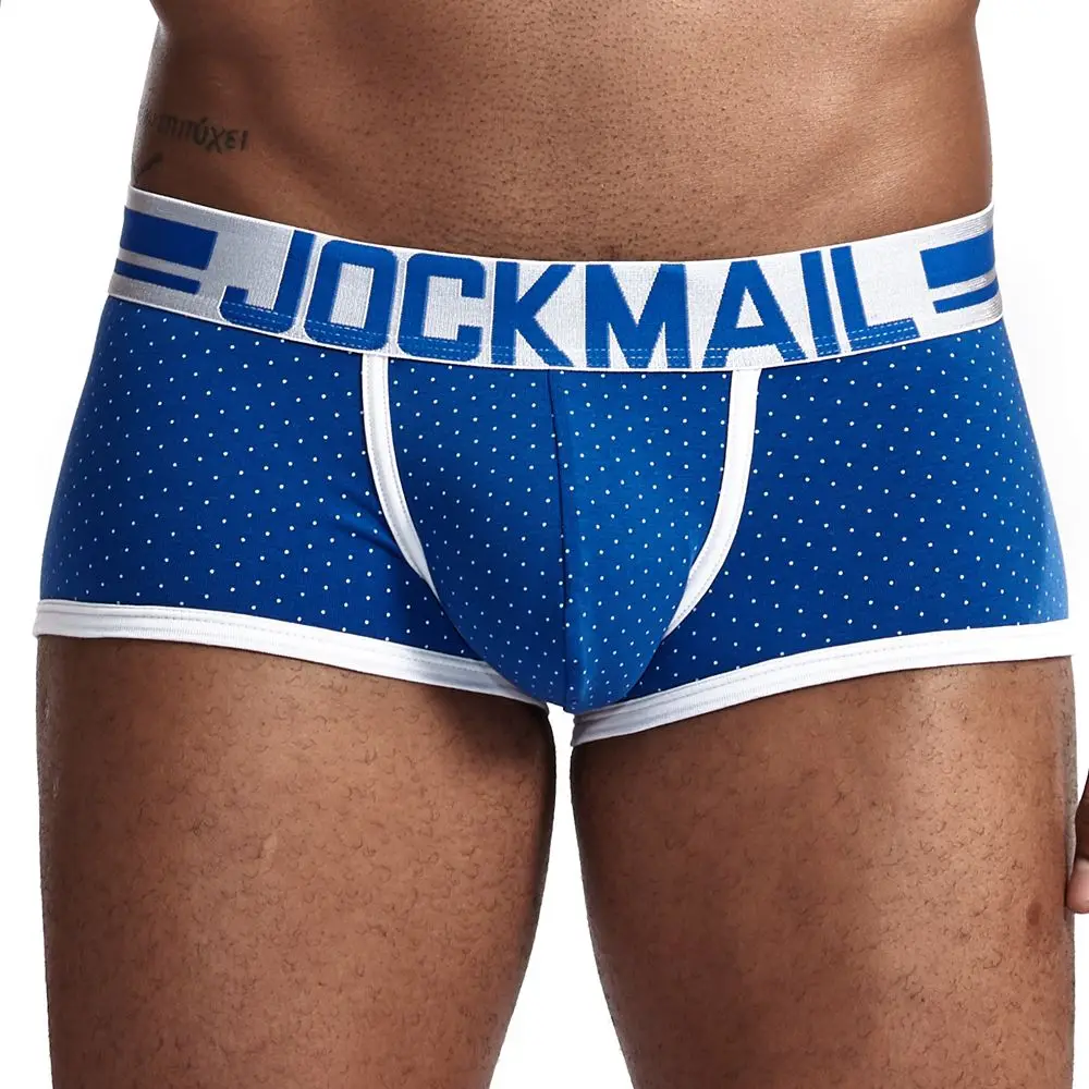 JOCKMAIL Новая мужская одежда хлопок сексуальное мужское нижнее белье мужские шорты домашние трусы боксеры Молодежные трусы боксеры для мужчин - Цвет: Синий