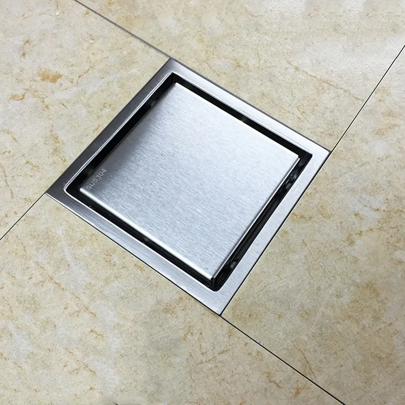 Square Shower Floor Drain with Tile Insert Grate 304 Stainless Steel