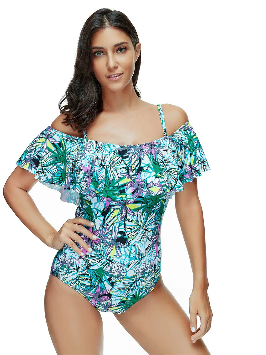 flounce one piece swimsuit plus size