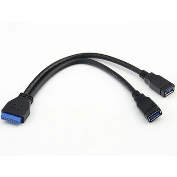 

USB 3.0 Type A Female Port To Motherboard 20Pin Cable Adapter Converter