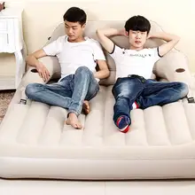 Флокирование ПВХ Роскошная спинка надувная кровать два человека сиденье и спальная квартира складной ворс двуспальная кровать. Складной диван