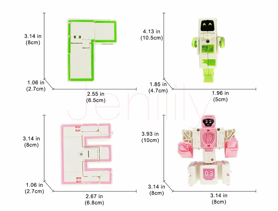 6 шт./компл. Волшебные русские преобразования Письмо Робот деформация робот Обучающие игрушки-пазлы для детей, для мальчиков, подарок