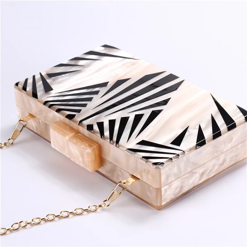Fashion Pearlescent Acrylic Bag Chain Women Messenger Bag Geometric Patchwork Clutches Elegant Evening Bag Party Prom Handbags Fashion Pearlescent Acrylic Bag Chain Women Messenger Bag Geometric Patchwork Clutches Elegant Evening Bag Party Prom Handbags