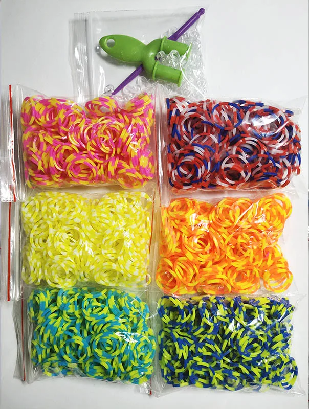 1800 шт. резиновые браслеты для ткацких станков Diy игрушки для детей браслеты для шнуровки подарок для девочек резинки для волос пополняемый тканый браслет - Цвет: A 1800PCS Bands