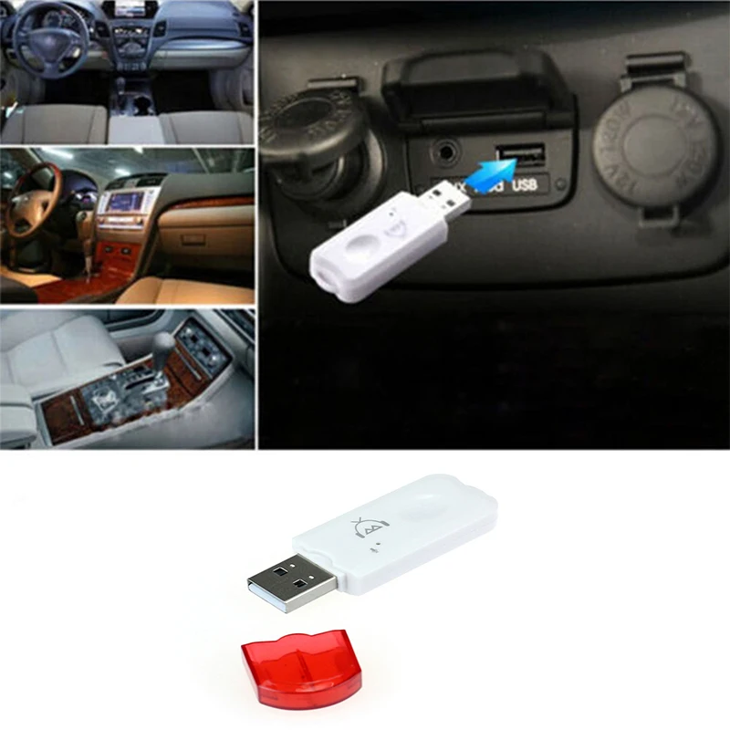  Mini Car USB Bluetooth V2.1 Stereo Audio Music Wireless Speaker Receiver Adapter 