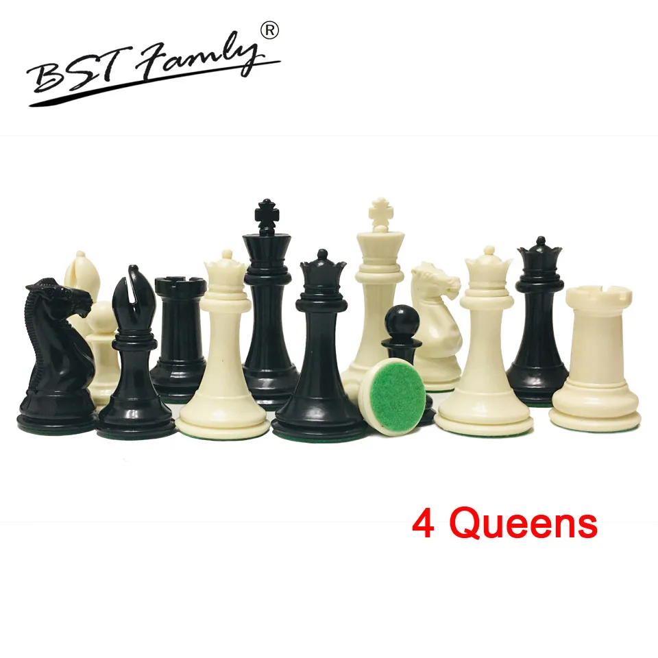 

4 Queens Chess Set King Height 108mm Staunton International Standard Chess Pieces Weighted Chess Game for Match Club IA12