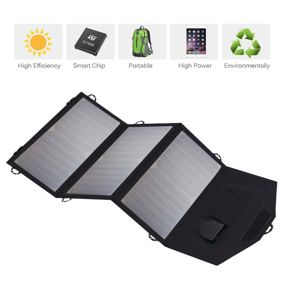 

5V 12V 18V 21W Multi-functional Solar Panel Charger for iPhone 6 6s 7 8 iPhone 10 iPhone X iPad Samsung Dell HP Acer Car Battery