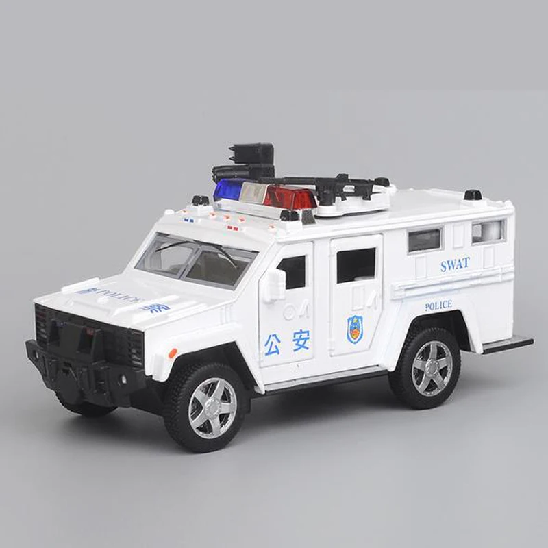 Металлический сплав полицейский игрушечный автомобиль 1:32 бронированный игрушечный автомобиль со звуком и светом Игрушка/машинка полицейские модельные автомобили подарок для мальчика