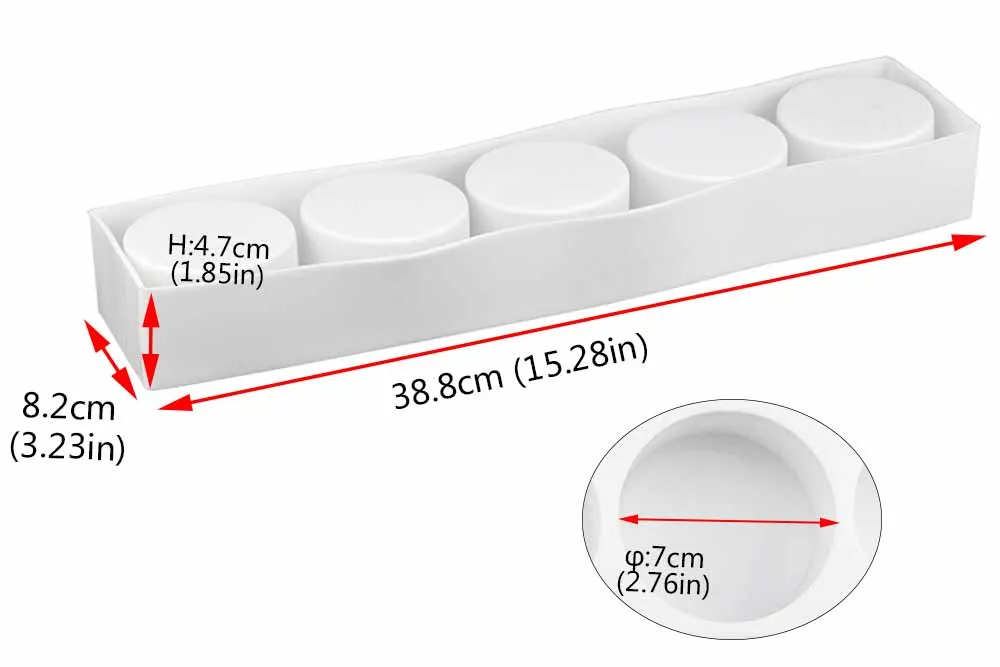 5 cavitie cilindro em forma de bolo