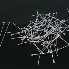 Медь шаровой головкой булавки серебристого тона 4 см(1 5/"), 0,5 мм(датчик), 30 шт