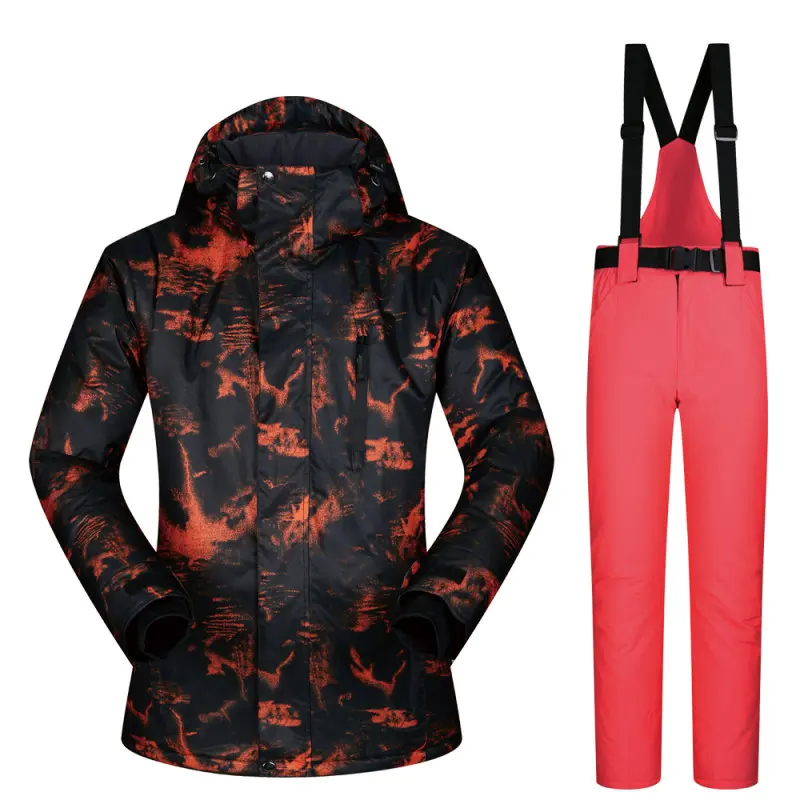 MUTUSNOW лыжный костюм мужские бренды новая уличная ветрозащитная Водонепроницаемая утепленная одежда мужские брюки TY зимняя Лыжная Сноубордическая куртка - Цвет: TY2   WATERMELON RED