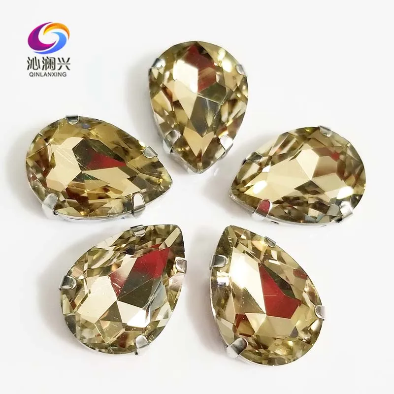 

Free shipping light coffee DR shape High quality AAAA Glass Crystal flatback sew on rhinestones,Diy Clothing accessories SWS04