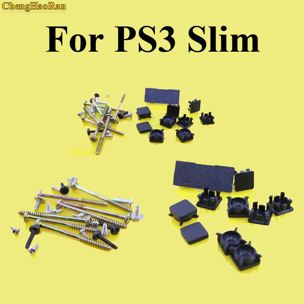 Chenghaoran 1set Full Set Black Plastic For Ps3 Slim Console Screws