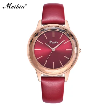 

MEIBIN Brand Genuine Leather Ladies Watches Fashion Woman Fashion Quartz Watch Casual Female Wristwatch Relogio Feminino Gifts