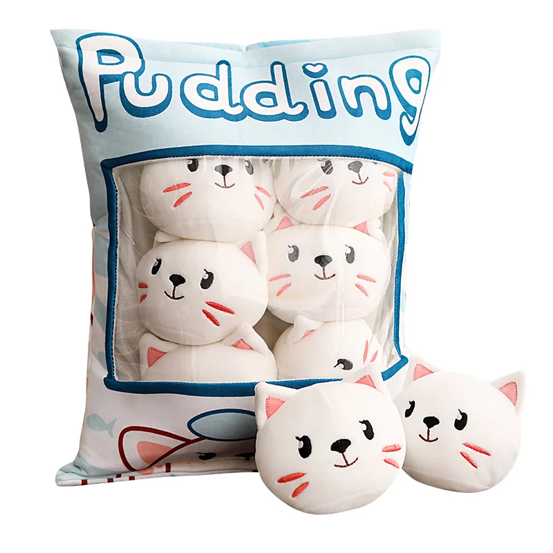 

1pcs 35*45cm Cute Animal Cats Pudding Simulation Snack Pillow Plush Toys Stuffed Doll Birthday Presents For Children Kids