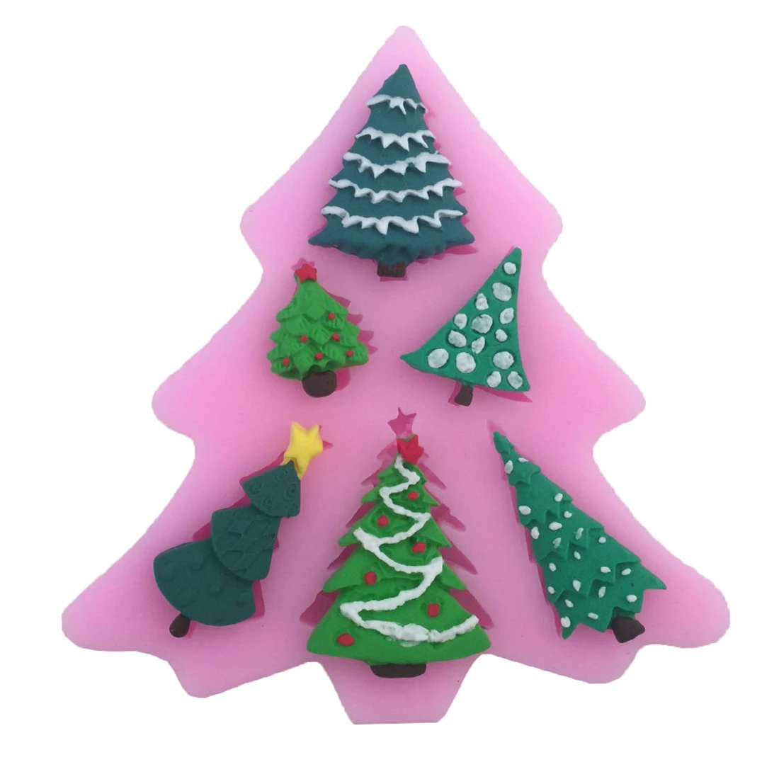 Горячая рождественской елки формы силиконовые формы украшения торта помадка инструменты для приготовления печенья 3D силиконовые формы Gumpaste конфеты формы