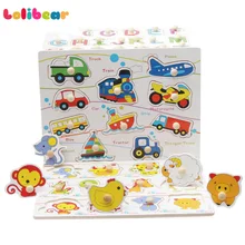 Деревянные Монтессори головоломки/ручной захват доска набор Детские Обучающие деревянные игрушки мультфильм автомобиль/Морские животные головоломки Детский подарок