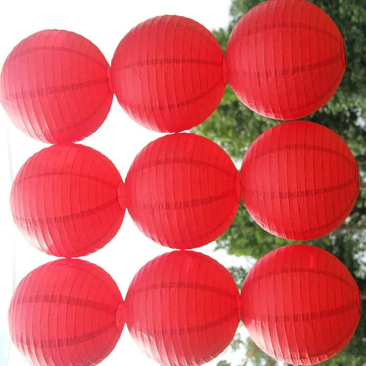 15-20-25-30-35-40см Красный Круглый Китайский бумажный фонарь шары для украшения и Вечерние Декорации Свадебные сувениры DIY Lampion Papier