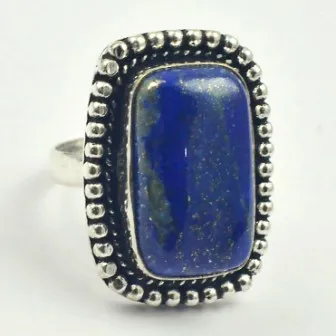 

Lapis Lazuli Ring Silver Overlay over Copper, USA Size 8.25 , R3828