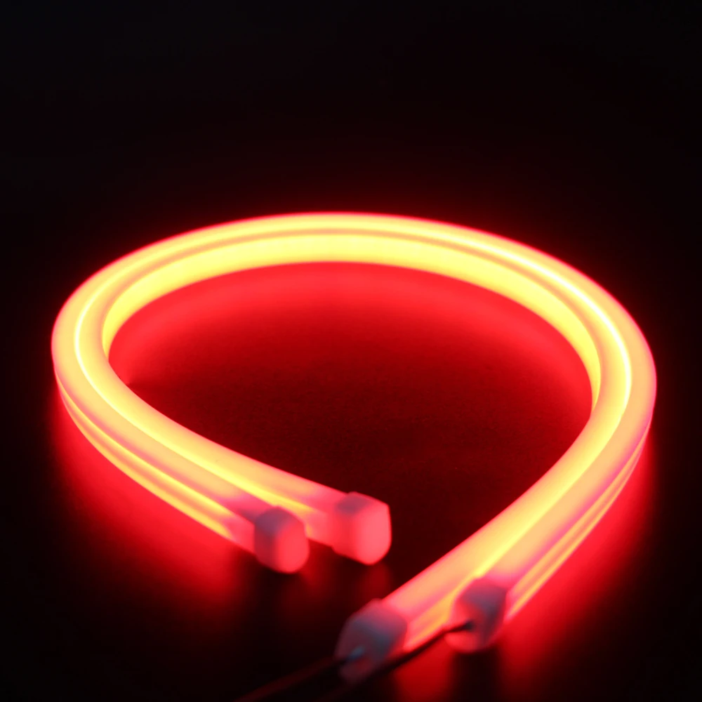 

2pcs 60cm Red LED DRL Strip Car Day Light Flexible LED Strip Daytime Running Light Turn Signal Lamp Angel Eye Headlight Strip