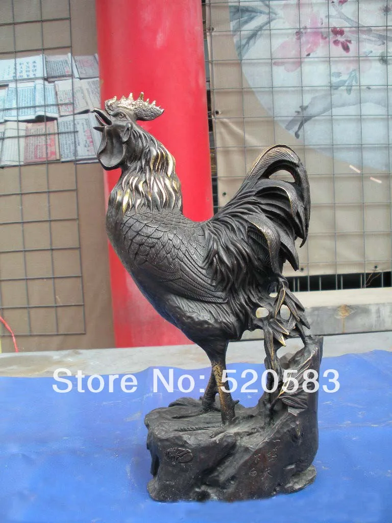china Classic Red Bronze Chicken rooste rstatue