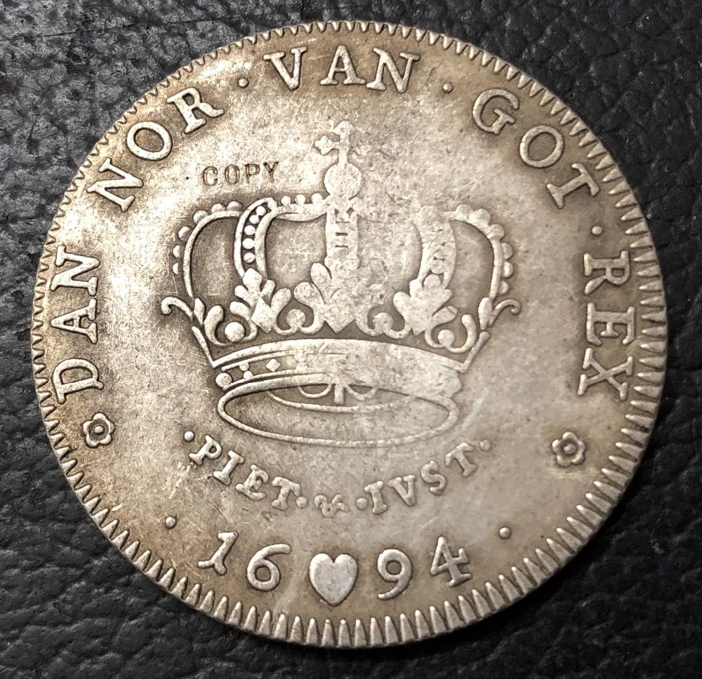 

1694 Denmark 1 Krone Silver Copy Coin