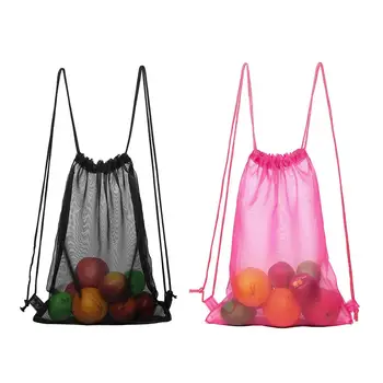 

Mesh Net Backpack Shopping Bag Drawstring Cotton Backpacks For Men And Women Eco Shopper Travel School Gym Outdoor Rucksack Bags
