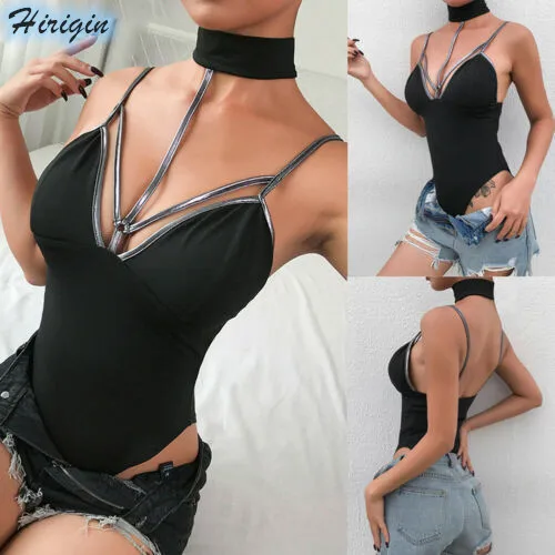 Summer Jumpsuits 2019 New Women Sexy Summer Black Sleeveless V-Neck Backless Bandage Jumpsuit Size S-L Summer Jumpsuits 2019 New Women Sexy Summer Black Sleeveless V-Neck Backless Bandage Jumpsuit Size S-L