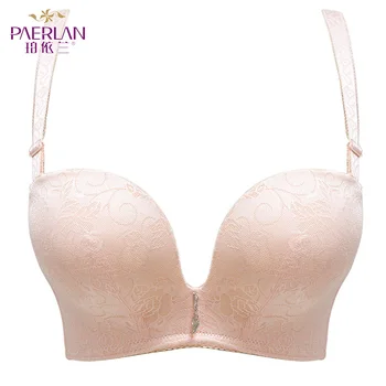 

PAERLAN Seamless piece of underwear comfortable push high bra new fashion sexy female 1/2 cup bra rim bra solid color