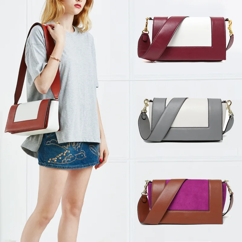 

Genuine Leather Shoulder Bag for Women 2018 Leather Inside Fashion Famous Brand Designer Style Crossbody Messenger Bags Handbags