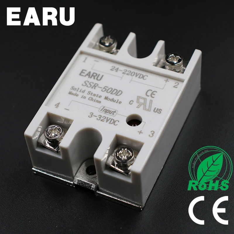 Твердотельное реле SSR-50DD 50A 3-32V DC вход к 24-220V SSR 50DD SSR-50 DD промышленное управление
