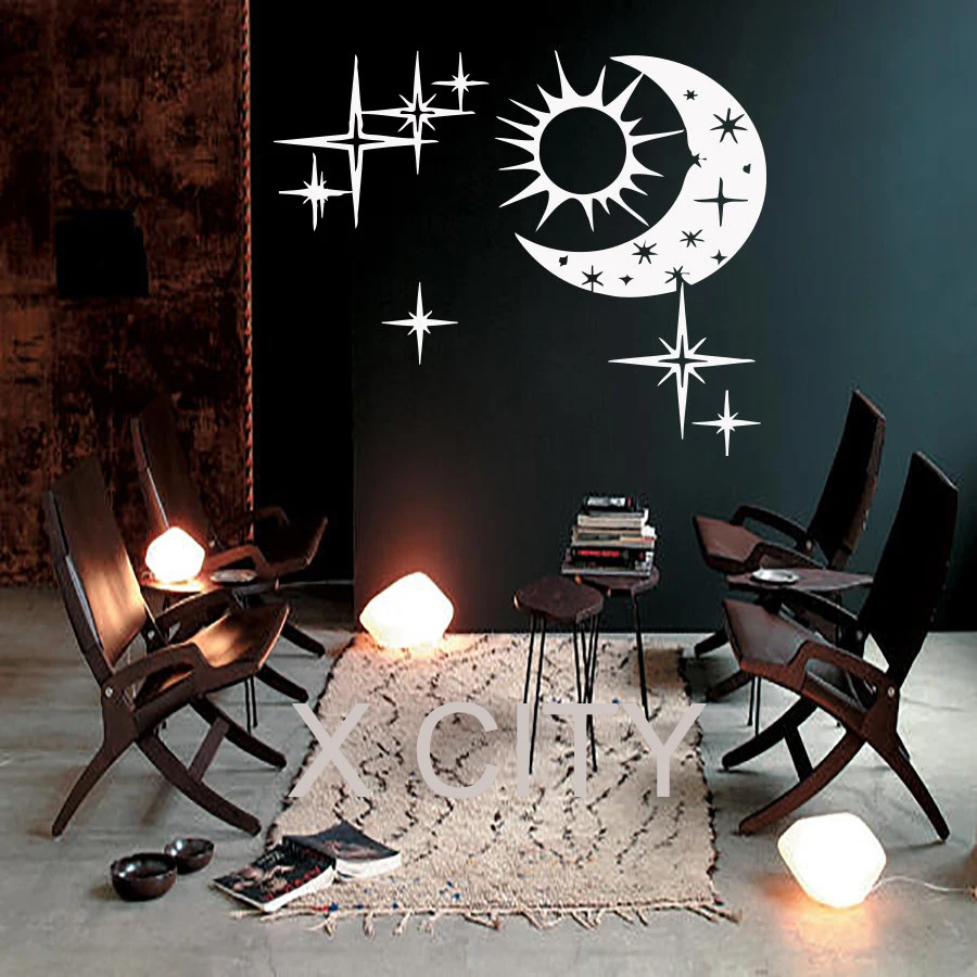 Por Sun Moon Home Decor Lots Sun Moon Wall Clock Creative Watch European Modern Design Art Home Decor
