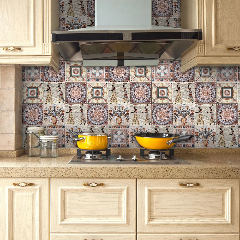 320*20cm Hot Geometry Pattern 3D Kitchen Wall Sticker Waterproof Ceramic Tile Brick Decal on Furniture Stove Adhesive Wall Paper