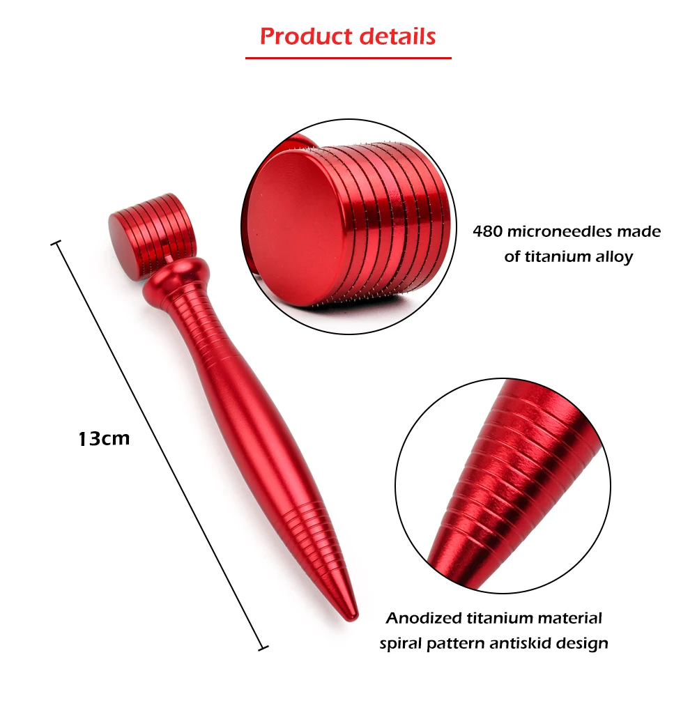 Профессиональный титановый Дерма ролик косметический прибор для лица, 480 микро иглы микродермабразия ролик бесплатно чехол