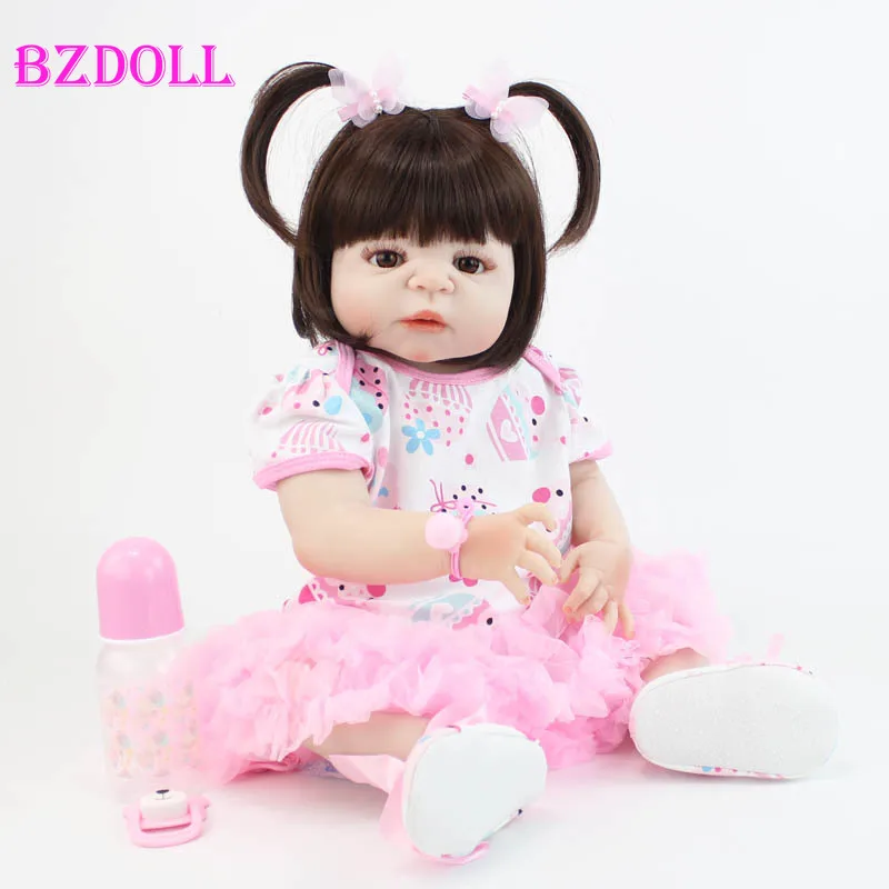 55 см силиконовый Reborn Baby Doll игрушка как настоящая девочка винил новорожденный