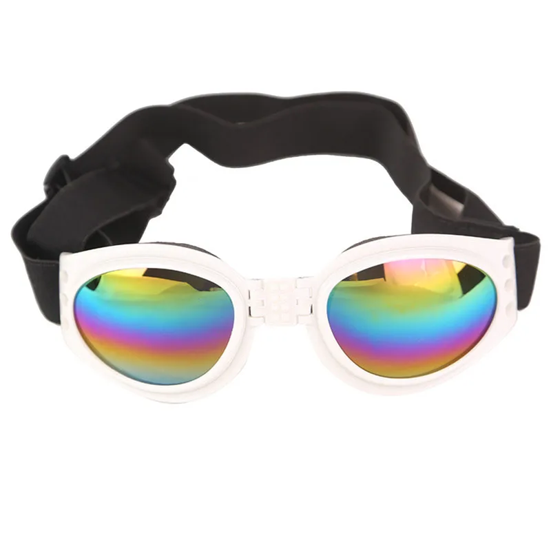 Складные солнечные очки для собак, очки для животных, защитные очки для собак, УФ солнцезащитные очки, 6 цветов, крутые Защитные солнцезащитные очки для собак - Цвет: Белый