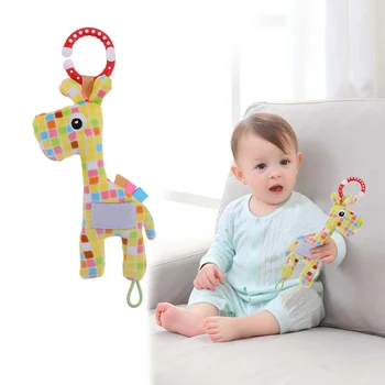 

Newborn Baby Toys Boy Girl Cute Cotton Rattles Giraffe Hand Bells Baby Musical Shaking Toys Rattle Ring Plush Toy