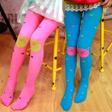 Hot New Kid Baby Girls Tights Stockings Cartoon cat fish Candy Color Velvet Children Stockings Pantyhose Tights v tree baby tights vertical striped child pantyhose knitted girls stockings candy color tights for kids school stockings