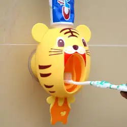 Новые дети милые мультфильм животных Дизайн набор мультфильм Ванная комната бытовая Зубная щётка держатель Автоматический дозатор зубная