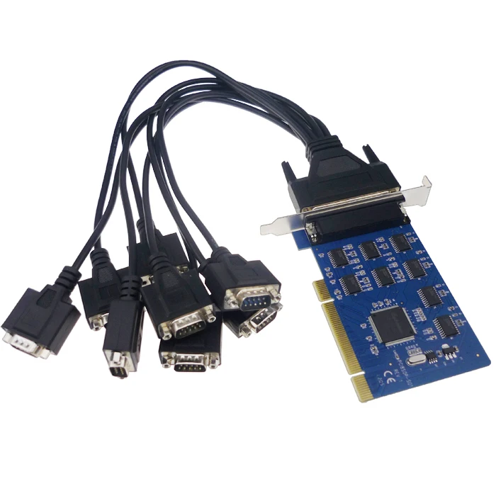 Плата расширения принтера 8 Портов PCI RS232 COM DB9 мульти последовательный контроллер