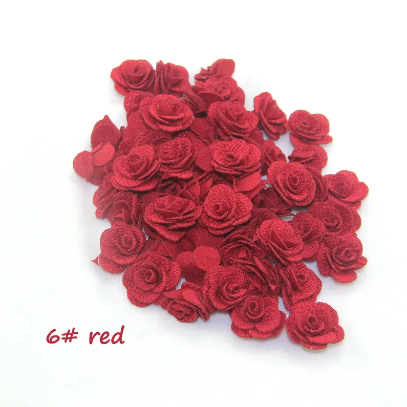 24 шт. дешевый цветок тканевый искусственный цветок 2,5 см 18 цветов для свадебного платья праздничное украшение может смешивать цвета - Цвет: red