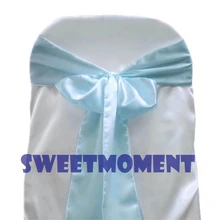 100 сапфировое атласное свадебное кресло створки чехлы для стульев для свадебного стула с бантом лента украшение стула