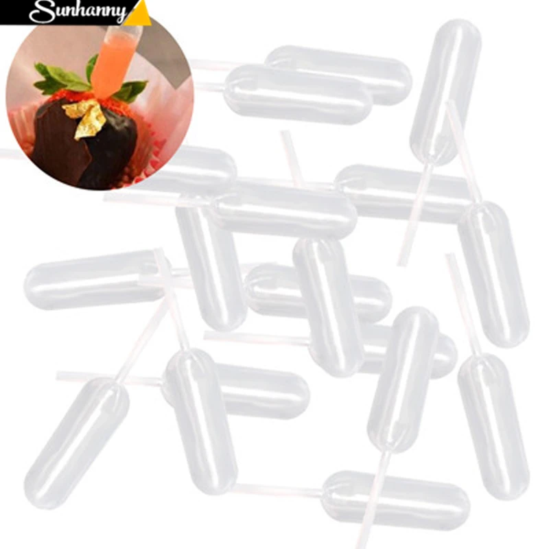

Sunhanny 50/Package 4ML Pack Ice Cream Jelly Milkshake Dropper Cake Disposable Straw Sprayer Cake Dessert Baking Tool