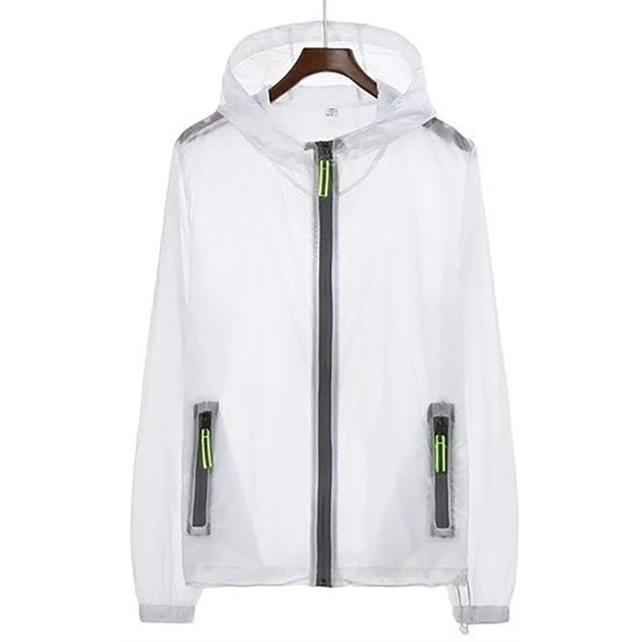 

Reflective Transparent Thin Jacket Men Summer Hooded Sunscreen Plus Size Coat Men Streetwear Chaquetas Hombre Windbreaker 5J001