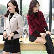 Women Lady Woolen Wool Blend Coat Short Fashion Slim Double Row Button For Winter XRQ88 Women Lady Woolen Wool Blend Coat Short Fashion Slim Double Row Button For Winter XRQ88