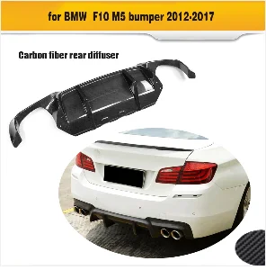 Для 5 серии Прямой задний бампер из углеродного волокна спойлер диффузор для BMW F10 M5 Sedan 2012- Черный FRP