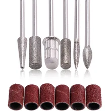 6 шт. электрическая машинка для обработки ногтей Золотой Карбид с покрытием дрель для ногтей Биты Набор шлифовальных головок Наборы инструментов для ухода за ногтями
