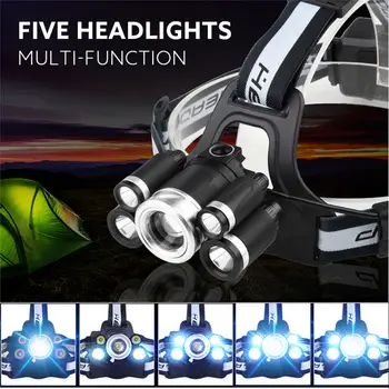 

PROBE SHINY 15000LM 1x XM-L T6 LED +2xCOB Rechargeable 18650 Headlamp Head Light Torch 68x57mm 1123
