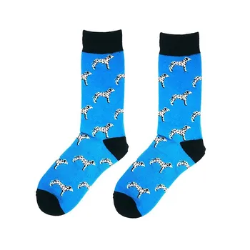 

PEONFLY Funny Cartoon Spotted Dog Pattern Socks Men Cute Animals Kawaii Happy Socks Harajuku Combed Cotton Calcetines Hombre